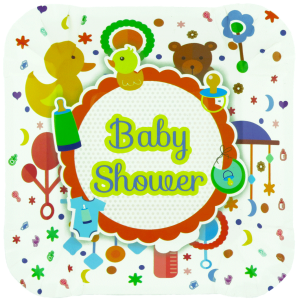 Plato Cuadrado Baby Shower...