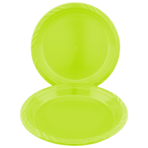 Plato Plástico Verde Limón 9"