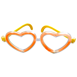 Gafas Corazón Naranja Neón