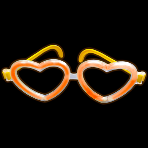 Gafas Corazón Naranja Neón