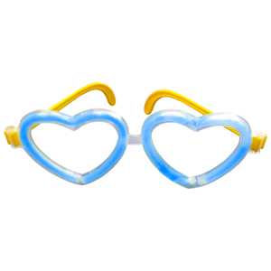 Gafas Corazón Azul Neón