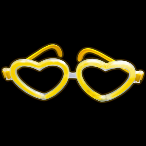 Gafas Corazón Amarillo Neón