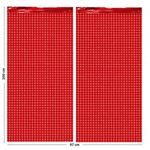 Cortina Mini Cuadrados Rojo